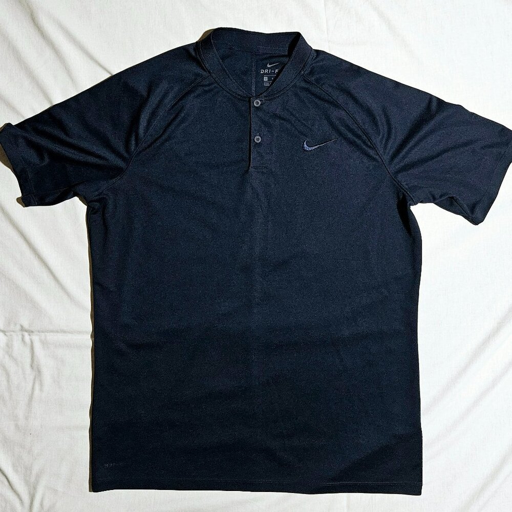 NIKE GOLF DRI FIT BLADE COLLAR NAVY LARGE EUC